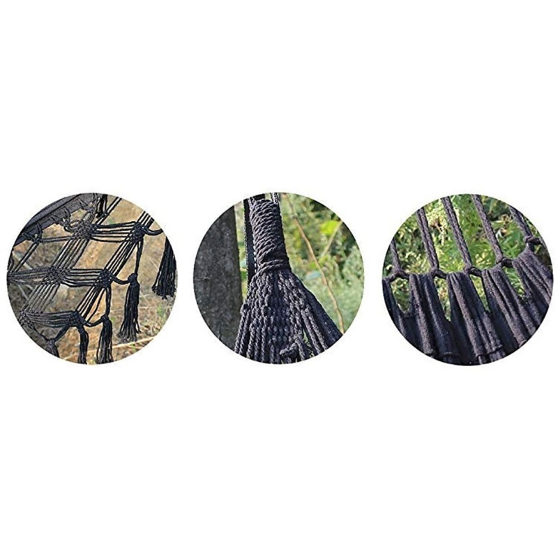 Veľká závesná hojdacia sieť pre dvoch Hamaka XXL BOHO Baby Mix čierna 4