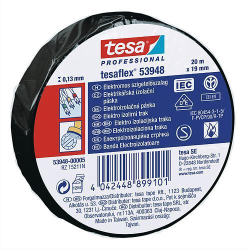 Paska tesa® PRO tesaflex®, elektroizolačná, IEC, 19 mm, čierna, L-20 m