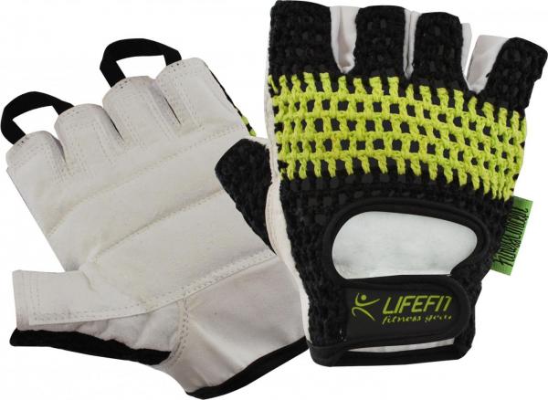 Fitnes rukavice LIFEFIT FIT, veľ. XL, čierno-zelené