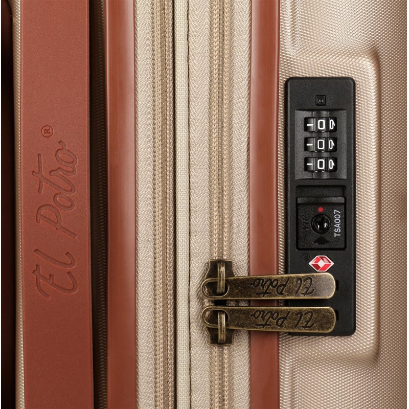 EL POTRO Ocuri Champagne, ABS Cestovný kufor 70x49x28cm, 81L, 5128827 (medium exp.) 8