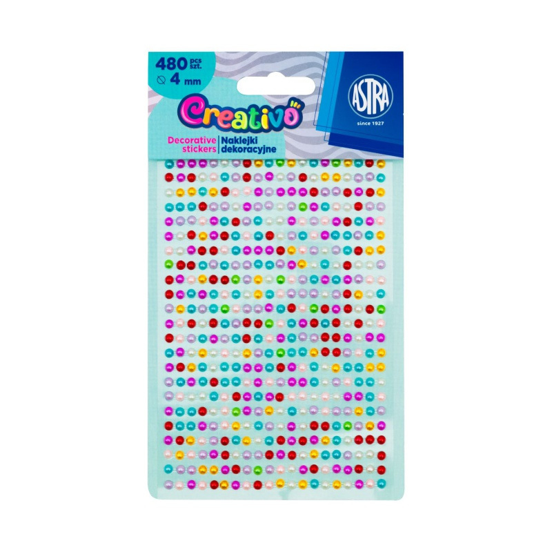 CREATIVO Dekoračné samolepiace perličky, 4 mm, 460 ks, MIX FARIEB, 335118012 1
