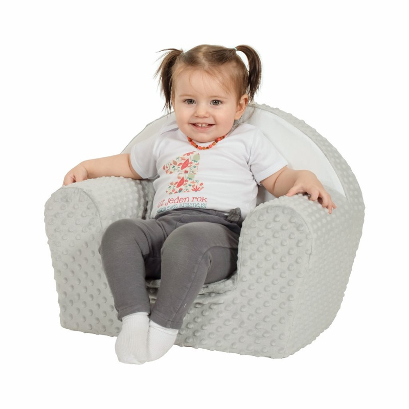 Detské kreslo z Minky New Baby Líška sivé 4