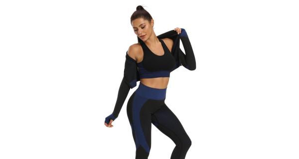 Merco Yoga Sense fitness set dámsky čierna-modrá, veľ. S