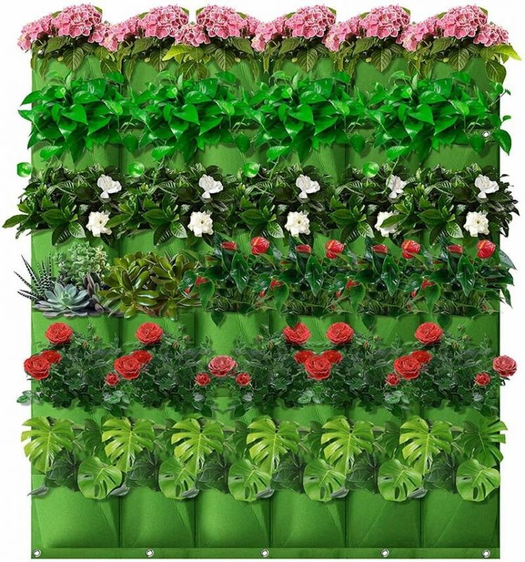 Merco Wall Grow Bag 18 textilné kvetináče na stenu čierna