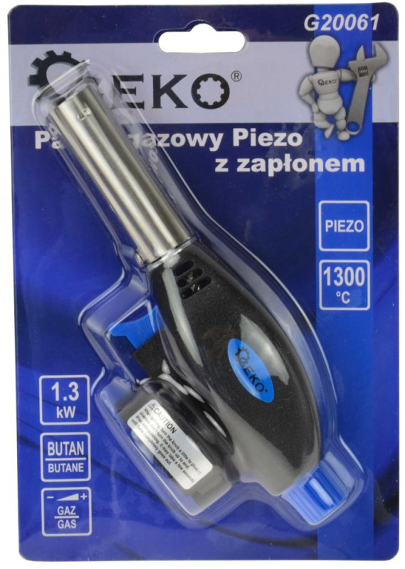 Spájkovacia lampa na plynovú kartušu 225g, piezo zapaľovanie, GEKO 7