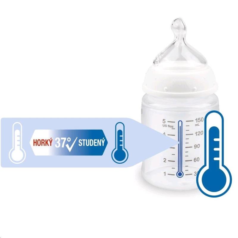 Dojčenská fľaša NUK First Choice Temperature Control 150 ml blue