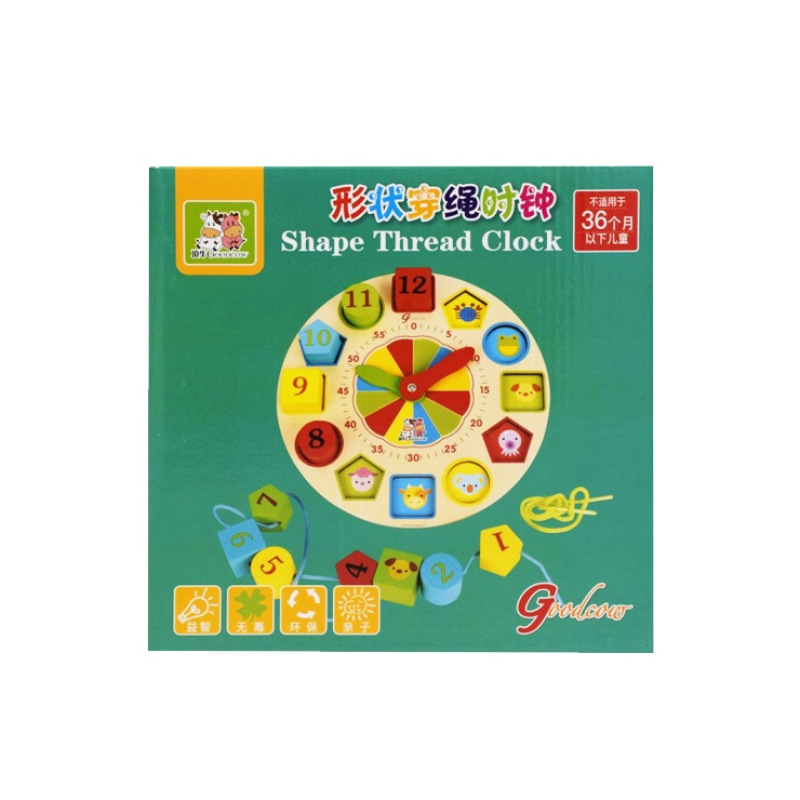 Drevené hodiny s navliekaním 1