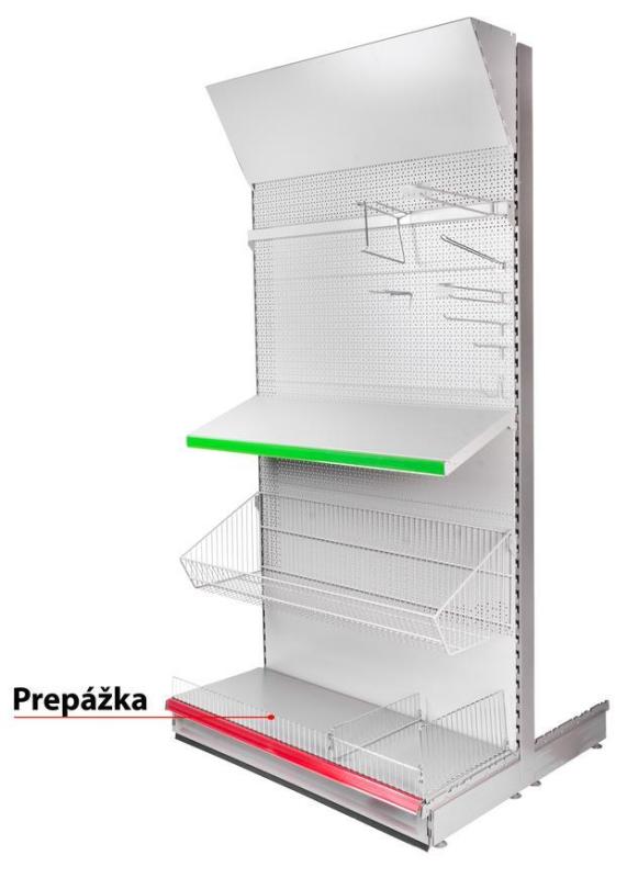 Prepážka Racks H30 665x100 mm, Cr, predná *S*