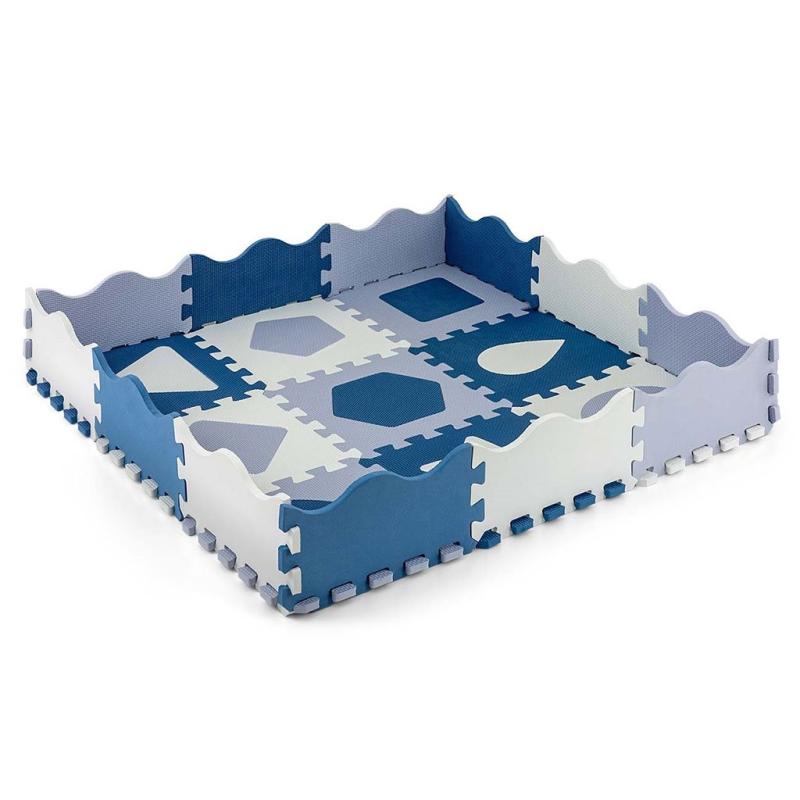 Penové puzzle podložka ohrádka Milly Mally Jolly 3x3 Shapes Blue