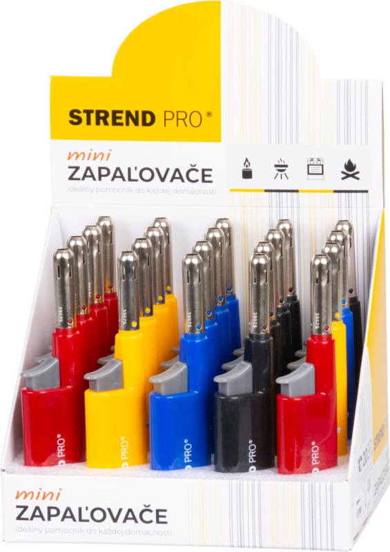 Zapaľovač Strend Pro MINI 4 farby, Sellbox 20 ks 3