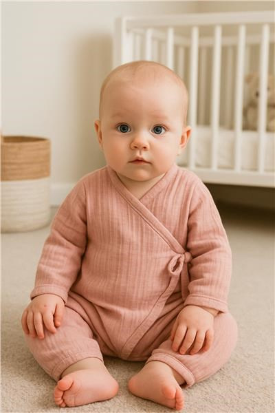 Dojčenský mušelínový overal New Baby pink 86 (12-18m) 3