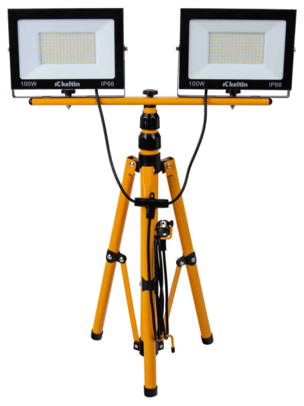 LED reflektor 2x100W s teleskopickým stojanom, neutrálna biela 6500K, KELTIN 7
