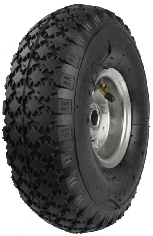 Nafukovacie koleso s ložiskami, otvor 20mm, priemer 27,5 cm, šírka 8,5 cm, sivé, bez osky 4