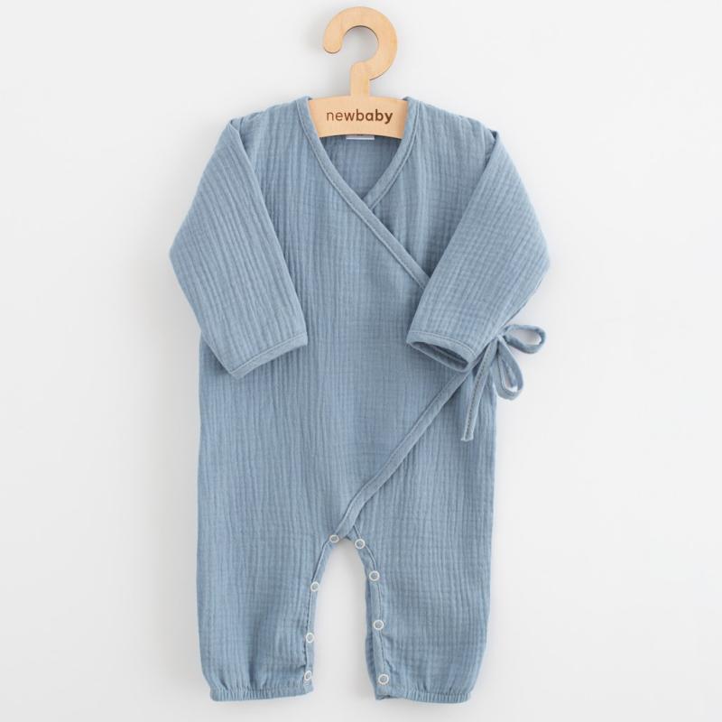 Dojčenský mušelínový overal New Baby blue 86 (12-18m)