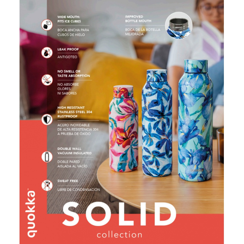 Quokka Solid, Nerezová fľaša / termoska Tropical, 850ml, 40209 3