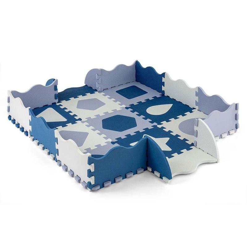 Penové puzzle podložka ohrádka Milly Mally Jolly 3x3 Shapes Blue