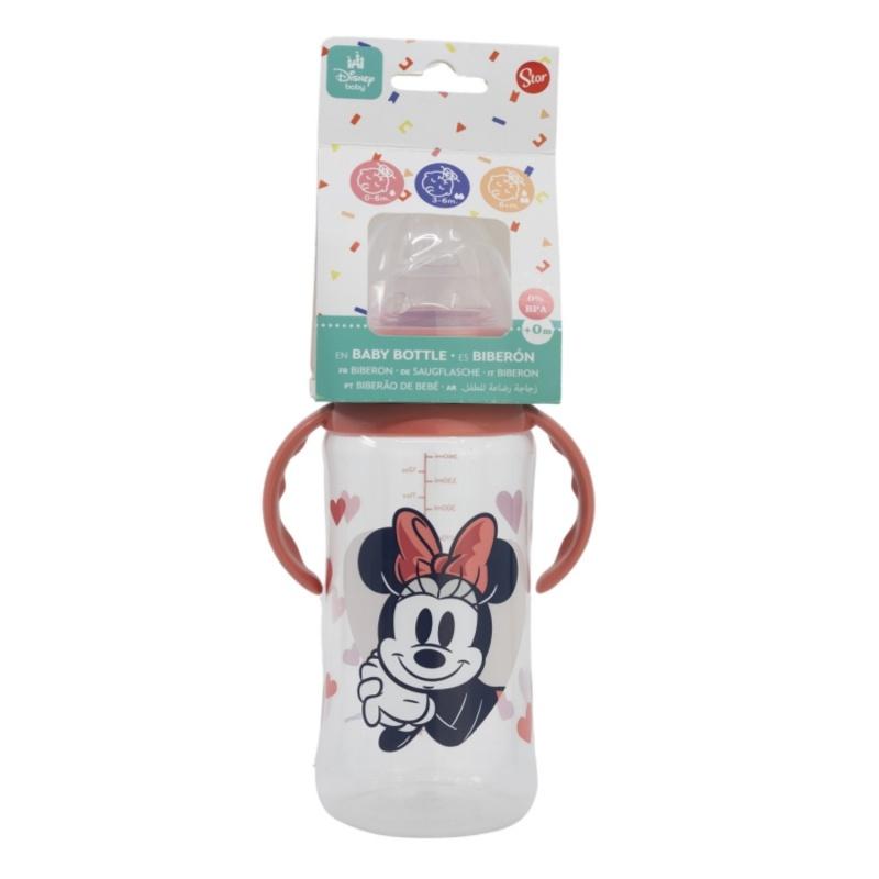 STOR Dojčenská fľaša s rúčkami Minnie Mouse, 360ml, 10+, 10704