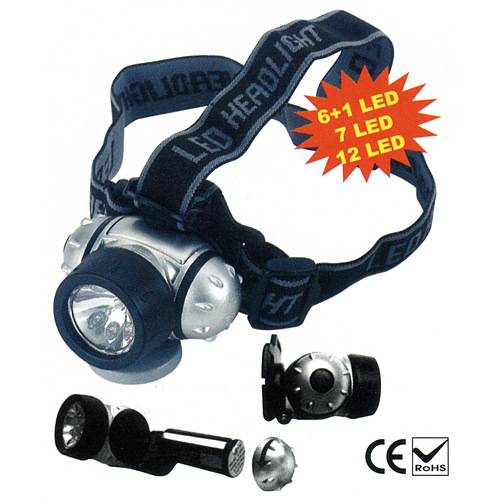 Čelovka Headlight HL2212, 12xLED, 3xAAA