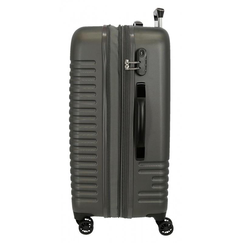 JOUMMA BAGS ABS Cestovný kufor INDIA Antracita, 70x48x27cm, 70L, 5089222 (medium exp.)