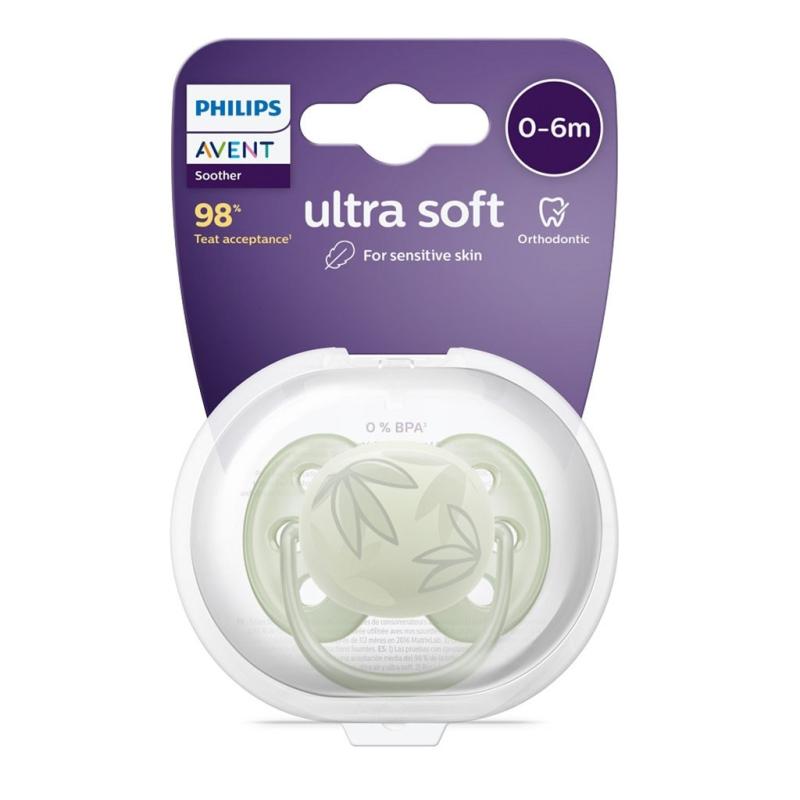 Dojčenský cumlík Ultrasoft Premium Avent 0-6 mesiacov listy 0-6 m