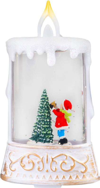 Lampáš MagicHome Vianoce, plast, 1xLED teplá biela, 8x4x15 cm, 2xAAA 1