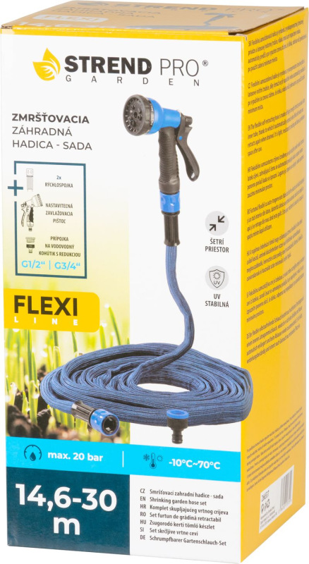 Hadica Strend Pro Garden flexi, 14.6-30 m, 1/2"-3/4" + pištoľ, záhradná 1