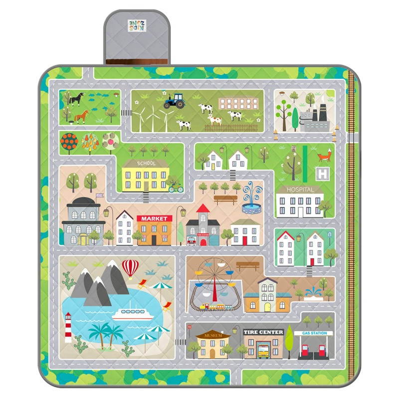 Detská pikniková deka Perletti Travel– Autíčková dráha, 150x150cm, 13151 1