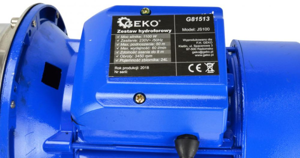 Domáca vodáreň 1100 W, nádrž 24 l, max. výška 9 m, 60 l/min, tlačná dĺžka 45 m 2