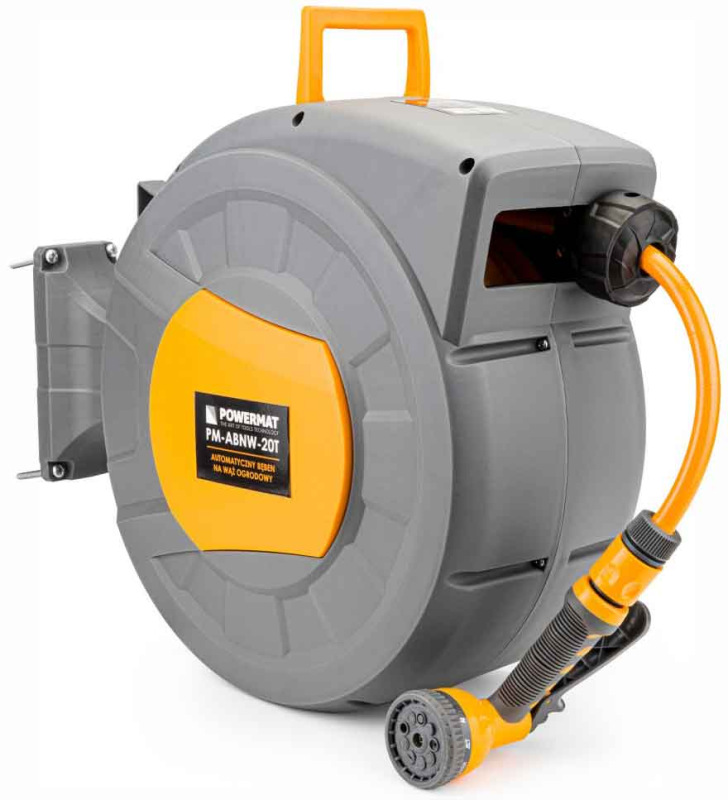 Navíjací bubon s držiakom na stenu so záhradnou hadicou 20 m, PM-ABNW-20M 17