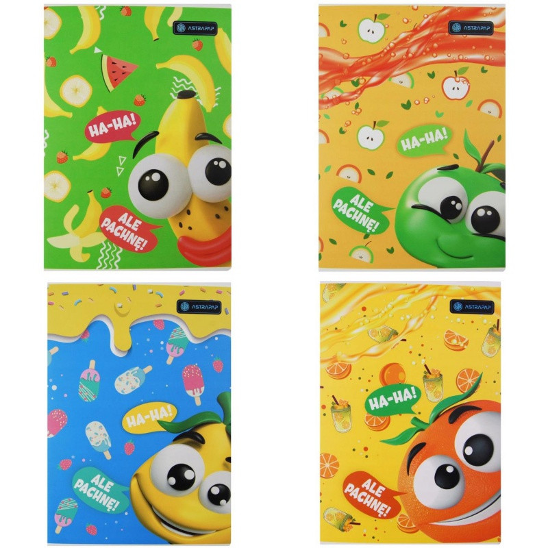 Voňavý zošit A5 štvorčekový AstraPAP Frutos, 32 listov, mix vzorov, 102024012