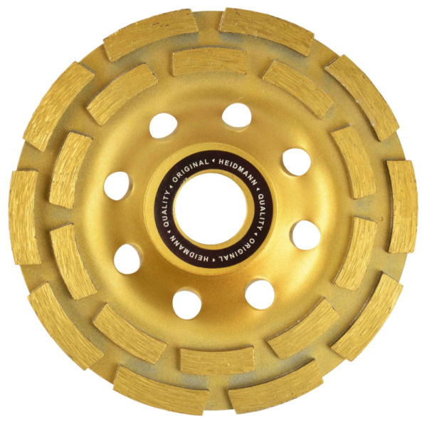 Brúsny diamantový kotúč 125 x 22 mm dvojradový bez závitu, na betón, HEIDMAN