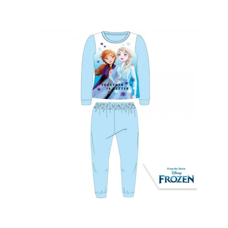 Dievčenské flísové pyžamo DISNEY FROZEN Coral, modré - 8 rokov (128cm)