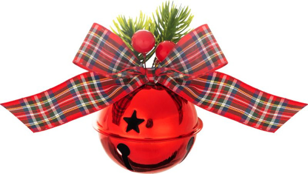 Rolnička MagicHome Vianoce, s mašľou, 10 cm