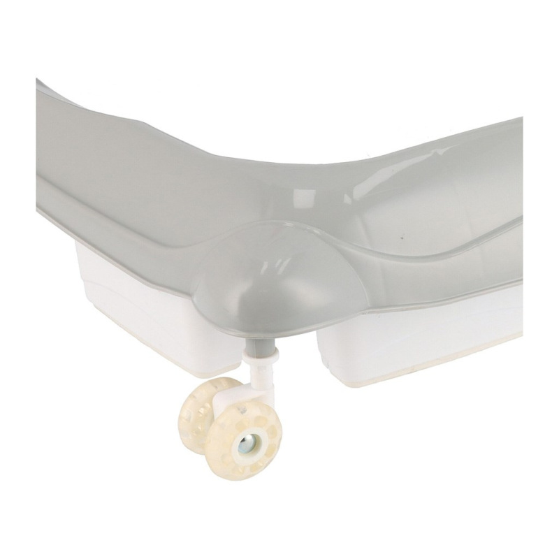 Detské chodítko Baby Mix s volantom a silikónovými kolieskami sivé 5