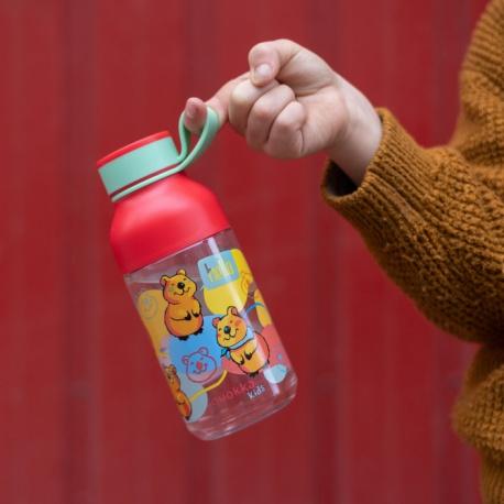 QUOKKA KIDS Plastová fľaša s pútkom HAPPY, 430ml, 40155
