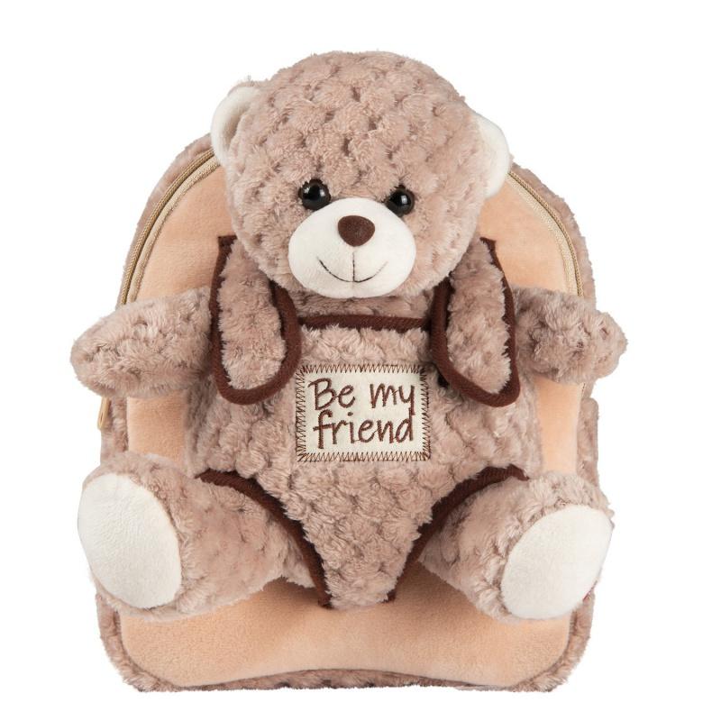 BE MY FRIEND, Detský plyšový batoh s odnímateľnou hračkou MACKO, 13038