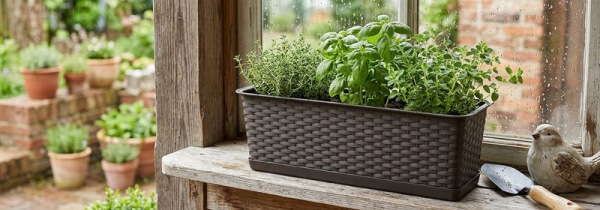 Kvetináč RATOLLA Case P 700, mocca, s podložkou 1