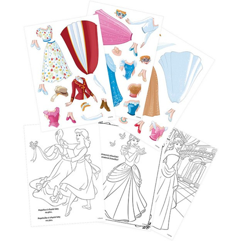 Magnetické obliekanie s maľovankou Disney Princezné 1