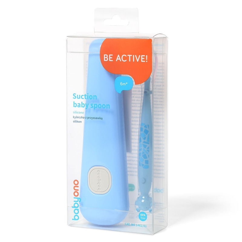 Silikónová lyžička s prísavkou Baby Ono modrá 3