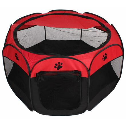 Pet Octagonal ohrádka pre psy červená-čierna