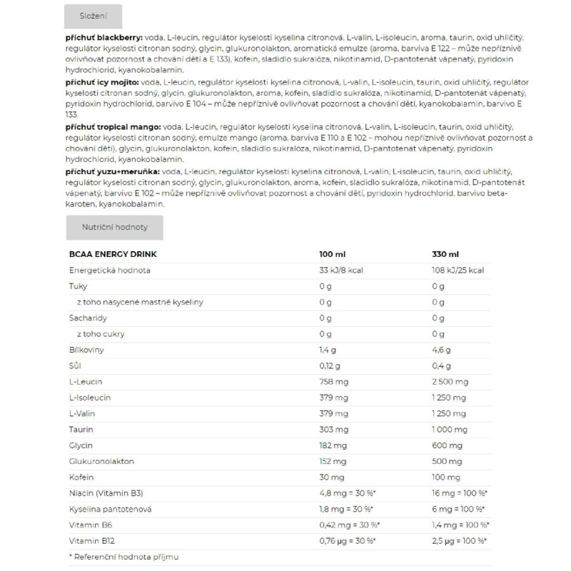 BCAA Energy Drink 330 ml 1