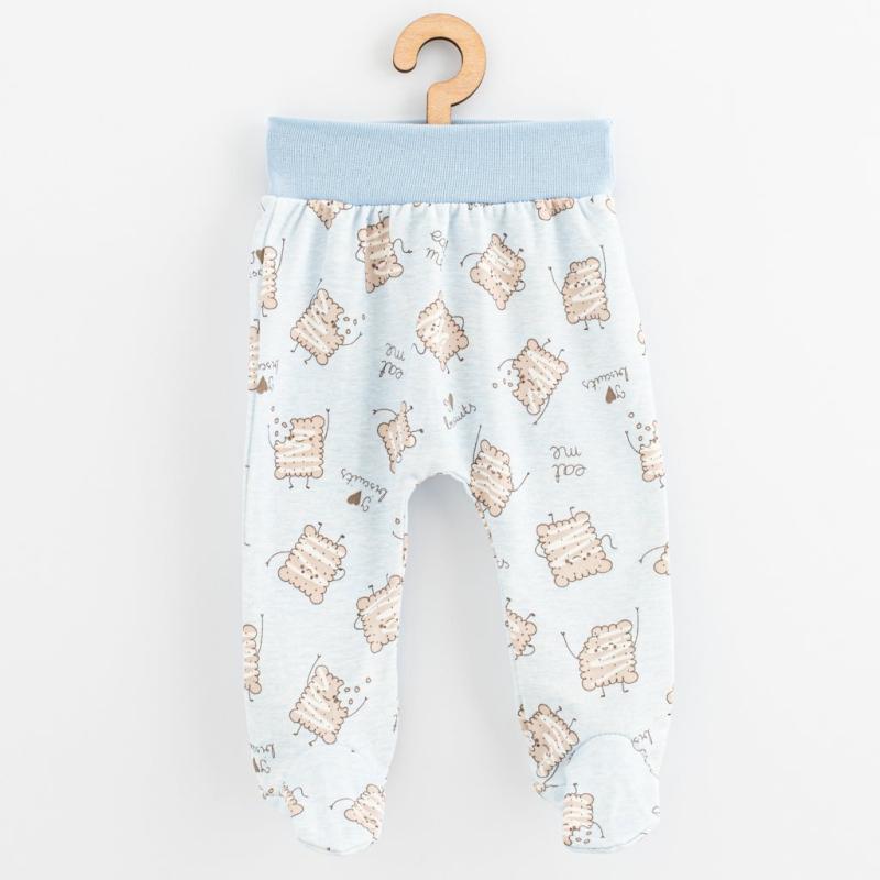 Dojčenské bavlnené polodupačky New Baby Biscuits modrá 80 (9-12m)