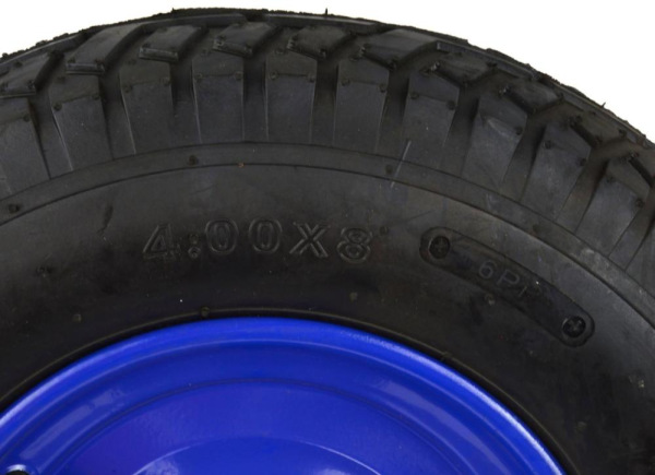 Nafukovacie koleso s ložiskami, otvor 12 mm, priemer 39 cm, šírka 8,5 cm, modré, s oskou 2
