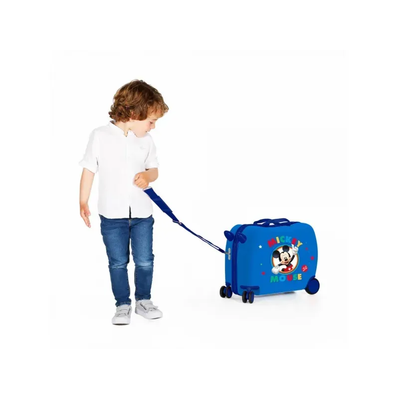 JOUMMA BAGS Detský cestovný kufor na kolieskach / odrážadlo MICKEY MOUSE Blue, 2039821