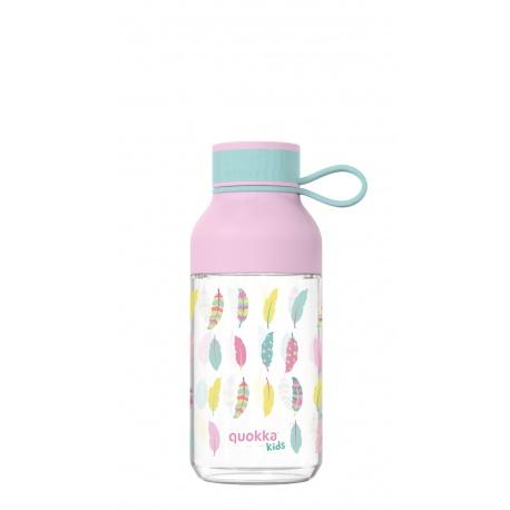 QUOKKA KIDS Plastová fľaša s pútkom FEATHERS, 430ml, 40153