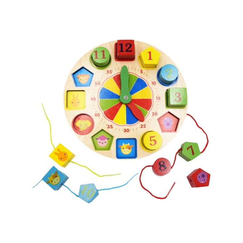 Drevené hodiny s navliekaním 2