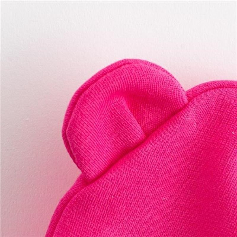 Dojčenská bavlnená čiapočka New Baby Kids tmavo ružová 74 (6-9m)