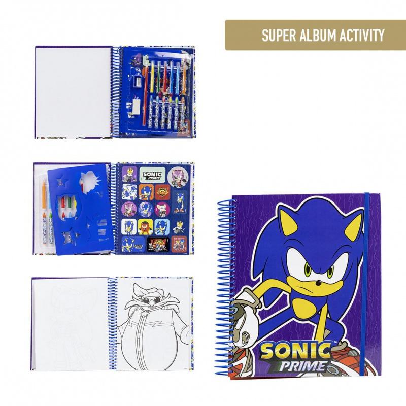 Kreatívny set Ježko Sonic (omaľovánky, voskovky, fixky, samolepky, blok), 2700000853