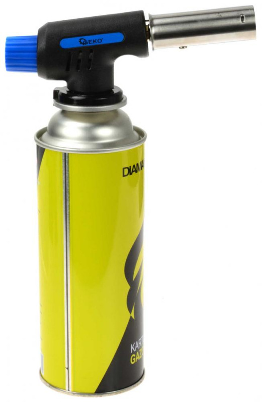 Spájkovacia lampa na plynovú kartušu 225g, piezo zapaľovanie, GEKO 1