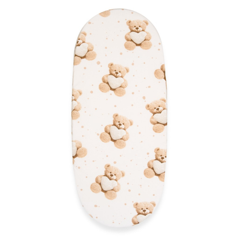 Bavlnené prestieradlo do kočíka New Baby Love Teddy Bear beige 35x75 cm
